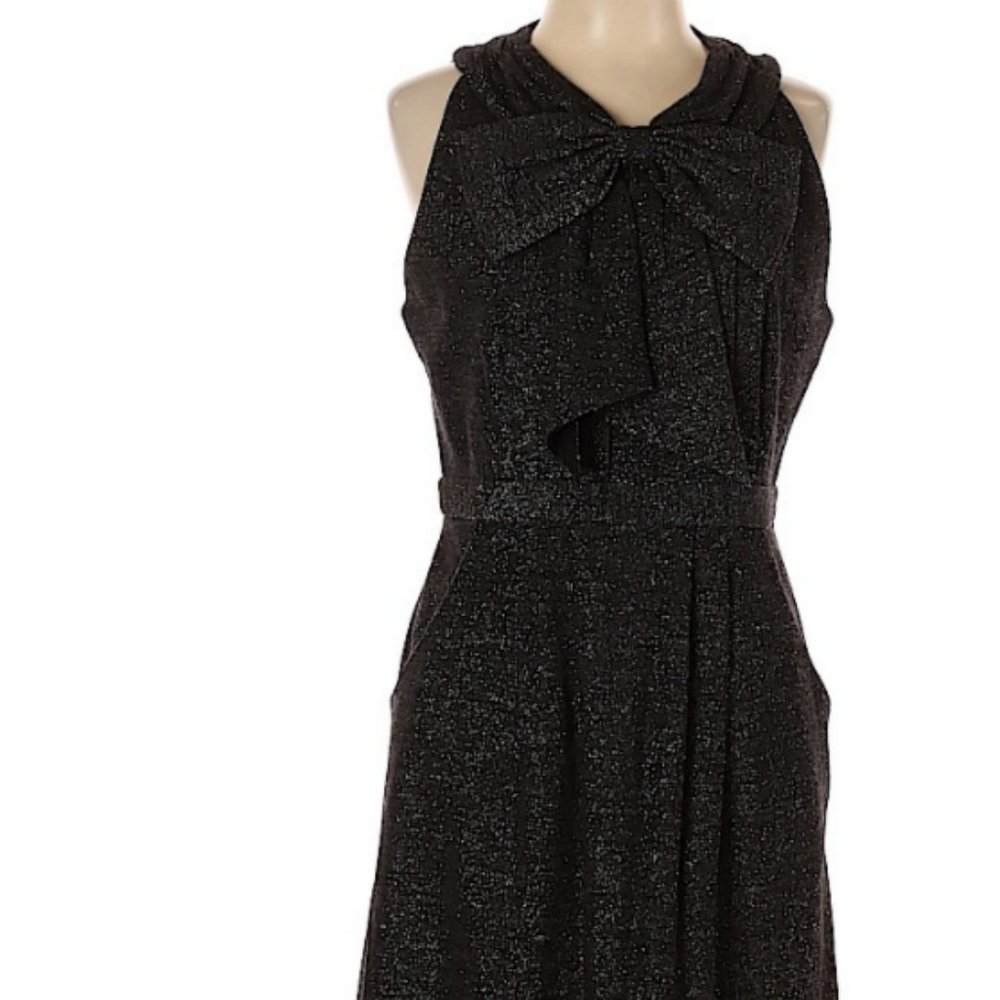 Kate Spade Black Glitter Bow Dress Size 10